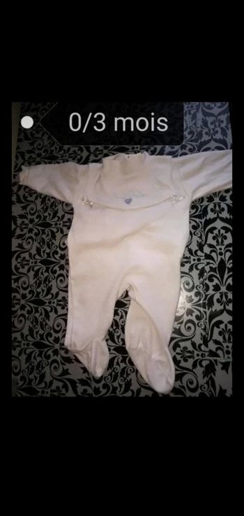 Pijama 0/3 mois blanc
