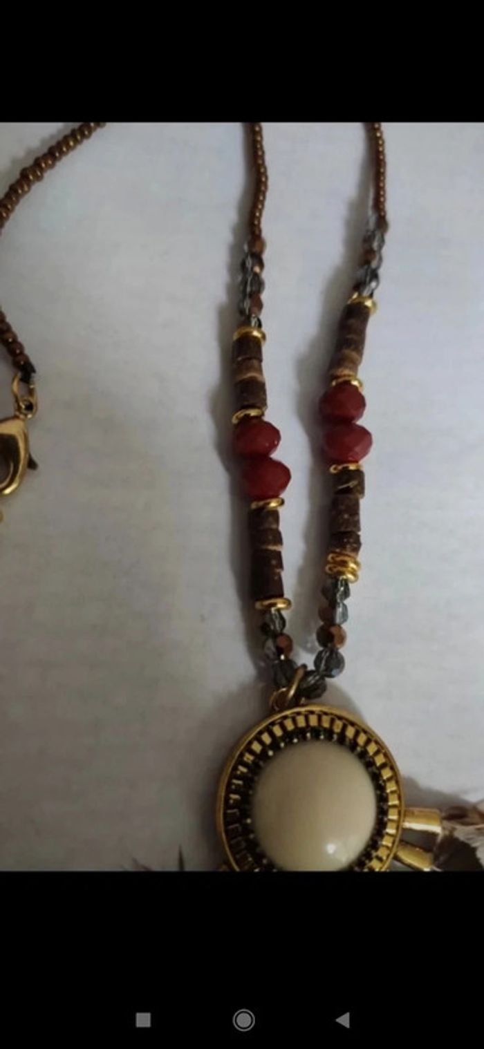 Collier perles et plumes - photo numéro 5