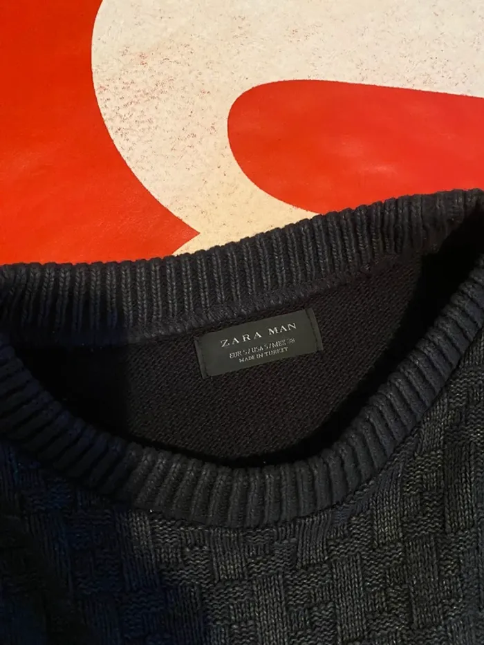Pull Zara man long noir façon émaille S - photo numéro 7