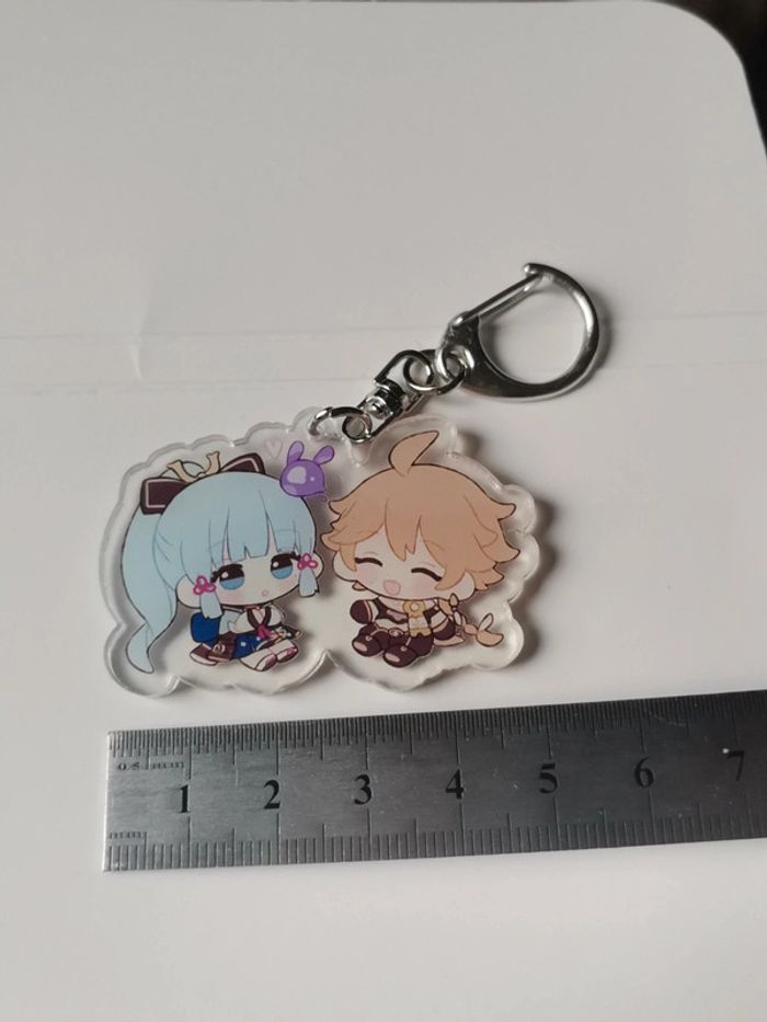 Porte-clés Genshin impact Ayaka & Aether - photo numéro 2