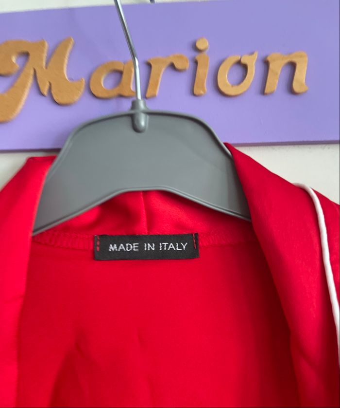 Veste/kimono rouge à nouer, taille unique, Made In Italy - photo numéro 3