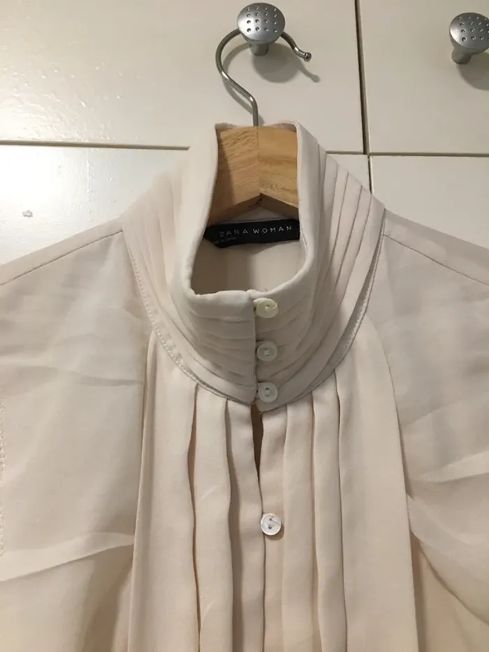 Blouse sans manche rose poudré Zara - photo numéro 3