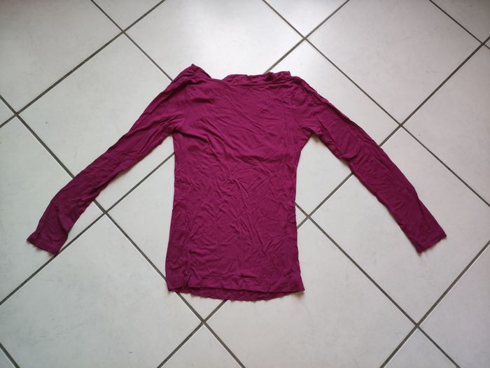 Haut manches longues femme rose fuchsia taille 36 - photo numéro 2