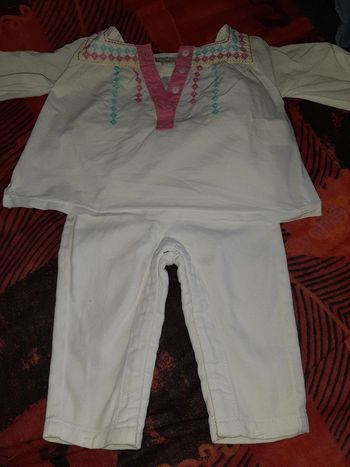 Petite blouse légère +jean blanc 6mois