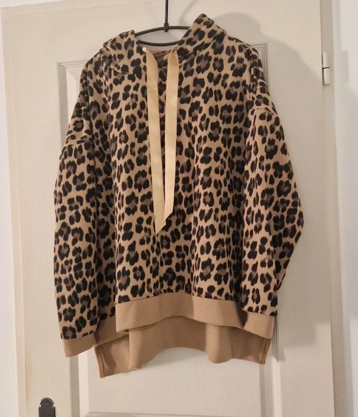 Sweat à capuche oversize Ciao Milano léopard neuf - photo numéro 8