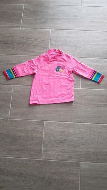 T-shirt manches longues rose fluo 12 mois Orchestra