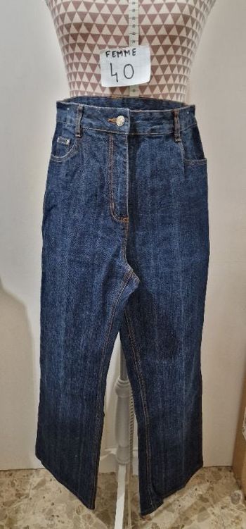 Jean, bleu, en très très bon état, en coton & elasthanne, taille haute, forme Flared