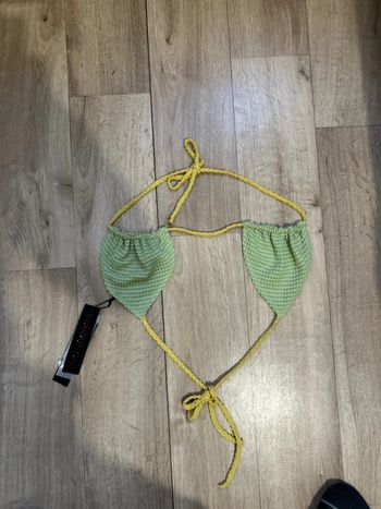 Haut 1 pièce maillot de bain Bikini School Rag Vert L-XL