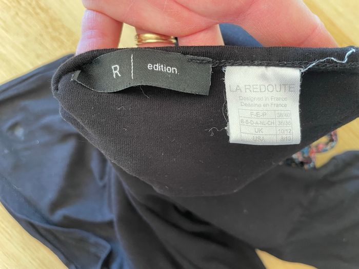 T-shirt noir manches 3/4 taille 38/40 - photo numéro 3