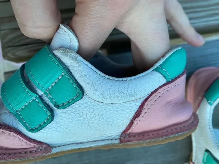 Chaussures baskets cuir Timmo smart sport plus personnalisés blanc rose 26 émeraude - photo numéro 5
