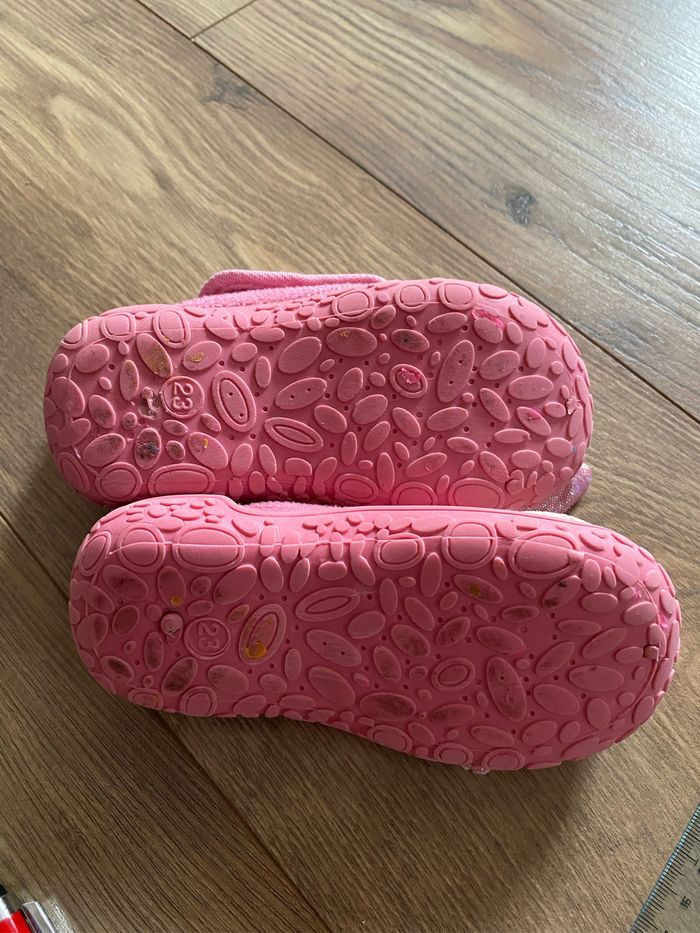 Chaussons lapins roses à scratch T23 - photo numéro 7