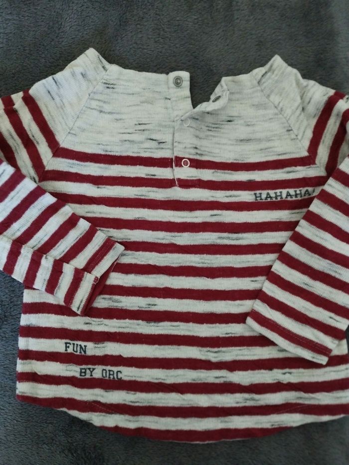 T.shirt épais à rayures Hey cool - photo numéro 4