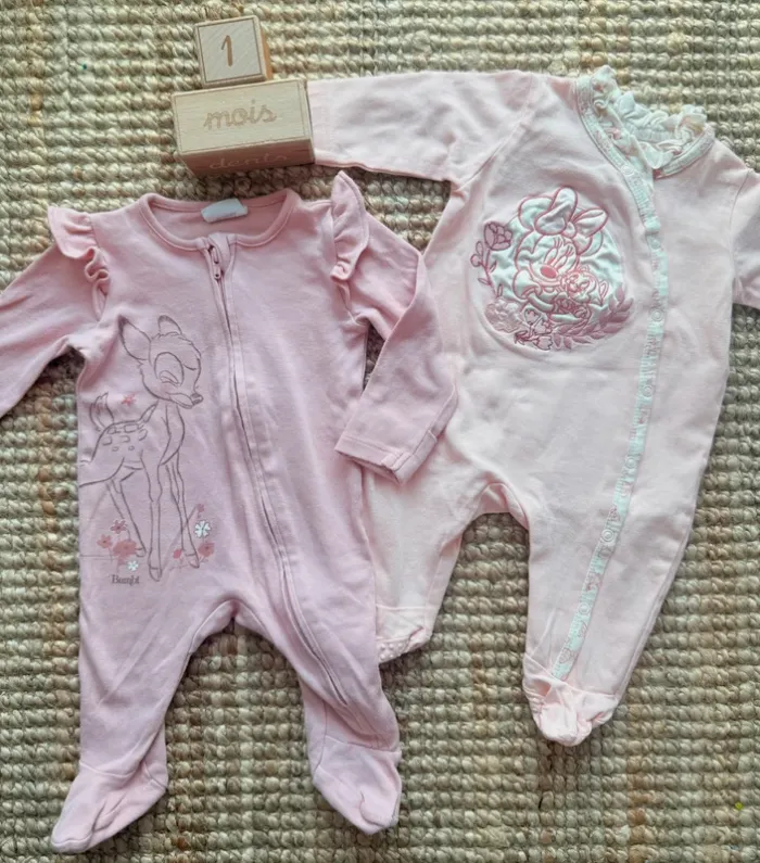 Lot pyjamas coton Disney 1mois / 54cm