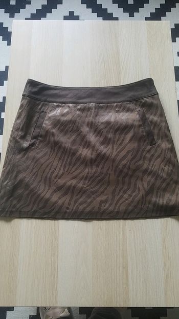 Mini jupe marron daim T40 Promod