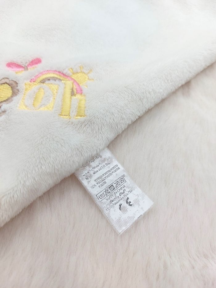 Doudou plat Winnie l’ourson blanc jaune DISNEY Pooh rose fleur papillon soleil - photo numéro 2