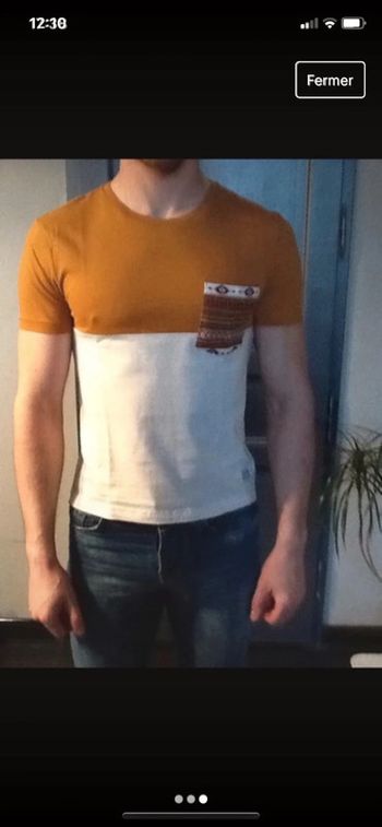 Teeshirt ivoire/camel