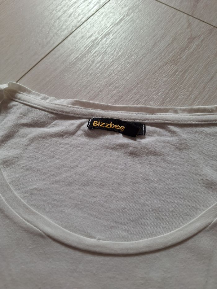 Tshirt manches courtes blanc Bizzbee - photo numéro 4