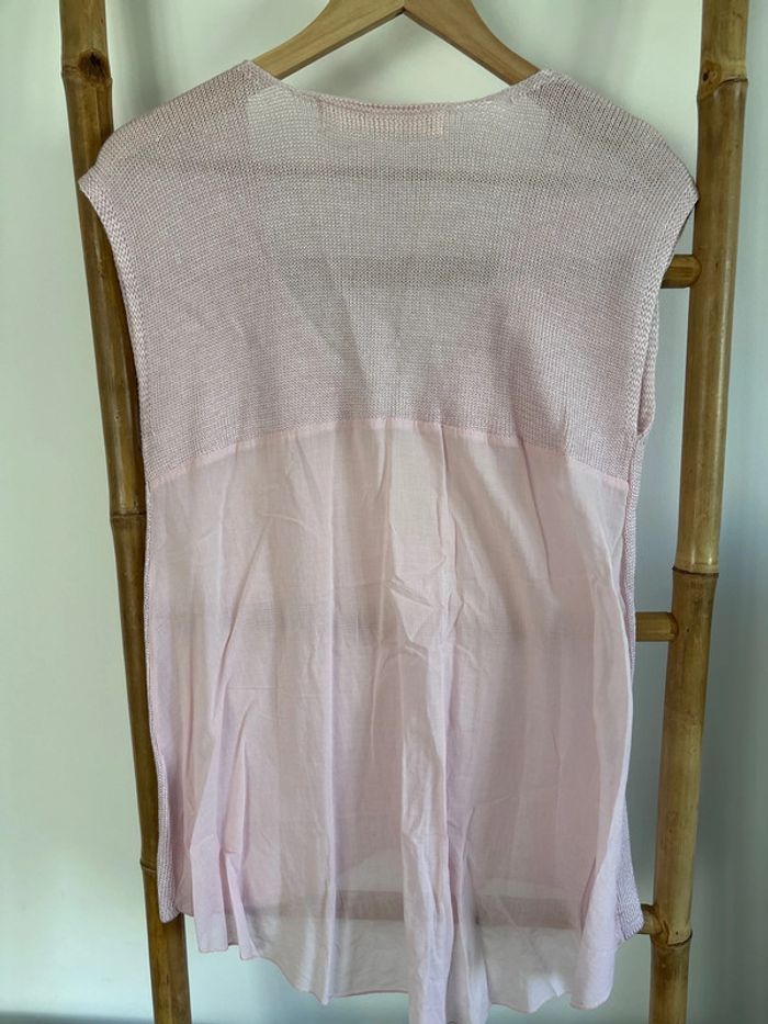 t-shirt rose pale zara knit taille M - photo numéro 6