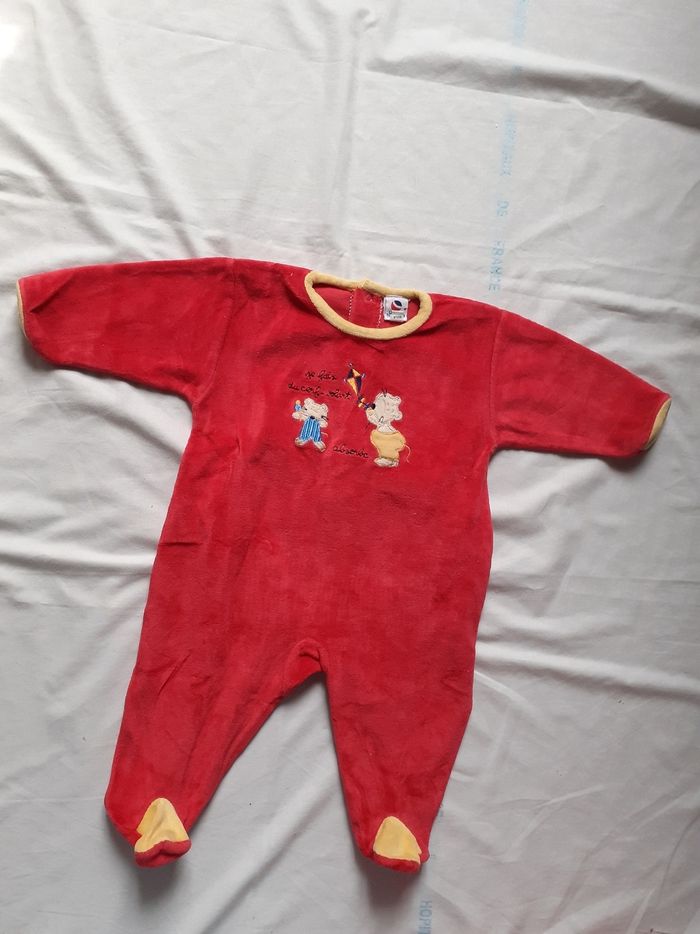 Babygros rouge motif souris