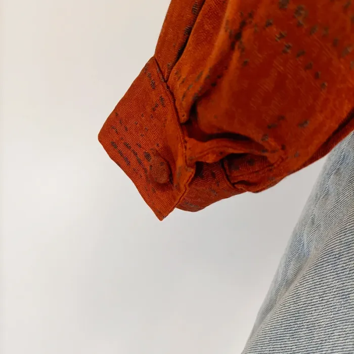 Chemisier / Veste Charmy Couture - Couturier - Orange Bomber - Pièce unique A327 - photo numéro 5