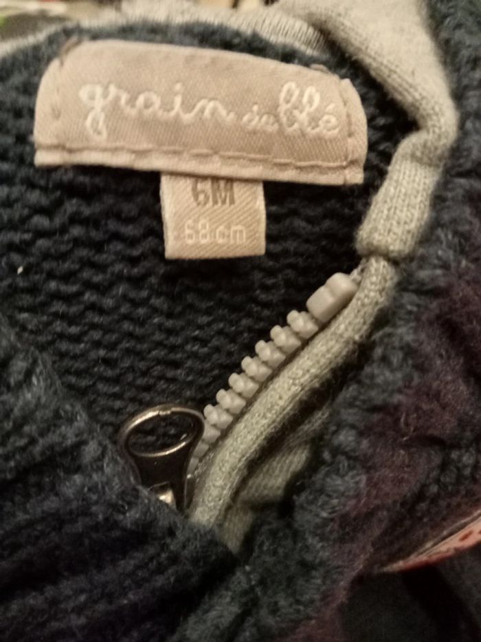 Gilet en laine bébé garçon 6 mois grain du blé - photo numéro 7