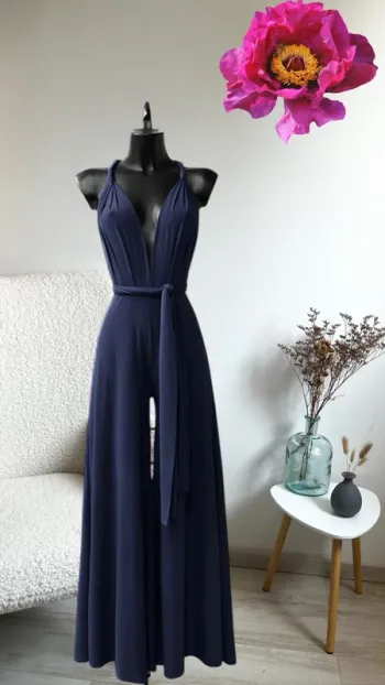 Combinaison positions multiples couleur bleu marine taille unique