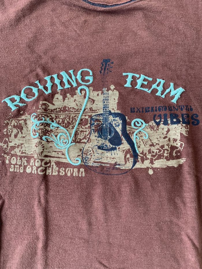 tee shirt marron Guitare Celio TM - photo numéro 3