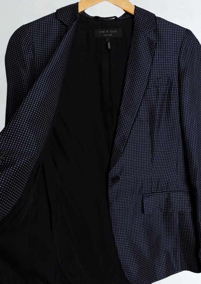 Veste blazer motif pois Blazer jacket polka dots 100% soie silk Rag & Bone Size XS - photo numéro 9