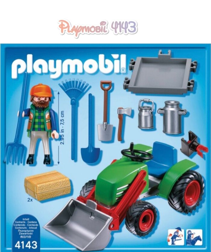 Lot Playmobil Ferme 70132 + Fermier & tracteur 4143