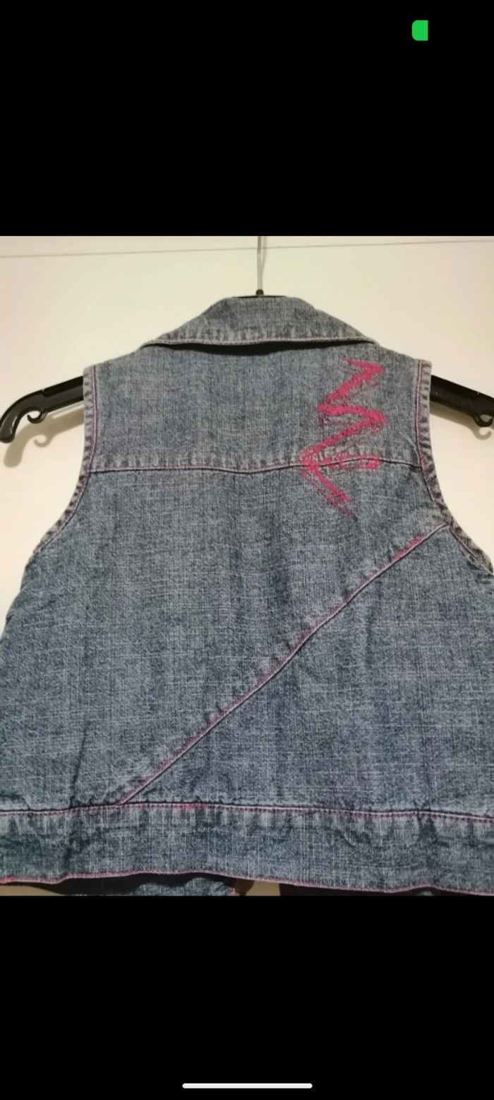 Jolie veste jean Adélie bleu marine et rose. Taille 8 ans - photo numéro 2