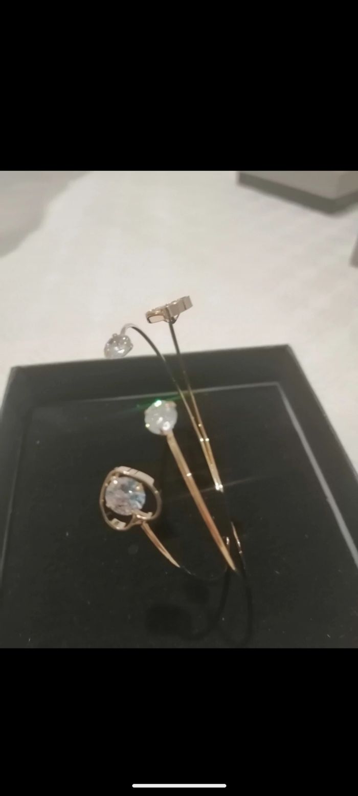 Beau bracelet Gioyes en plaqué or 24 carats sertis de zirconiums. - photo numéro 6