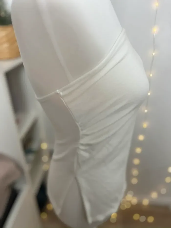 Top bustier blanc Bershka taille M - photo numéro 3