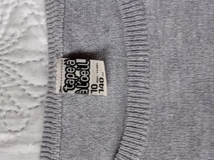 Pull manches courtes selfie gris fille 10 ans TAO - photo numéro 18