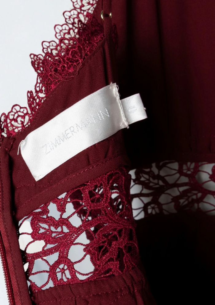 Robe rouge en broderie anglaise et dentelle• Red eyelet lace dress Zimmermann Taille 34 - photo numéro 11