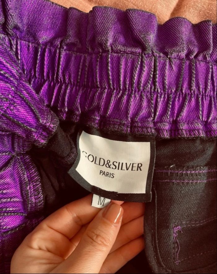 Pantalon métallisé violet T38 - photo numéro 8