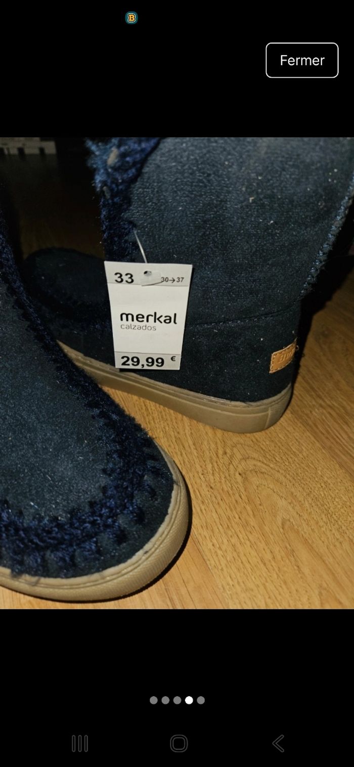 Botte fourré bleu marine - photo numéro 3