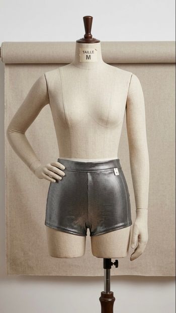 Etam - Short brillant "Futurista" - Taille M - Argenté/Noir - Neuf avec étiquette 