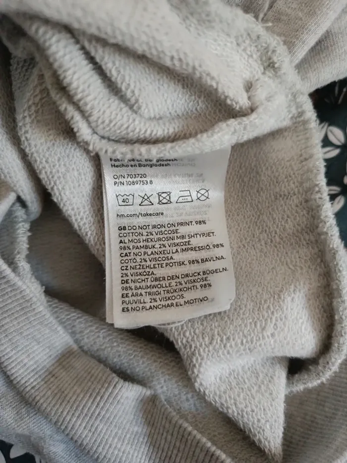 Pull gris fleurs H&M 92cm - photo numéro 5