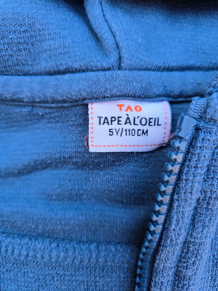 Pulle sweat gilet zippé à capuche 5 ans garçon Tape à l'oeil - photo numéro 5
