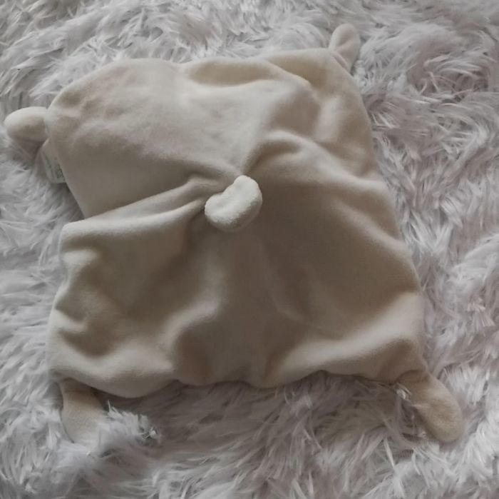 Doudou carré plat mouton blanc - bandana- Tex - photo numéro 2