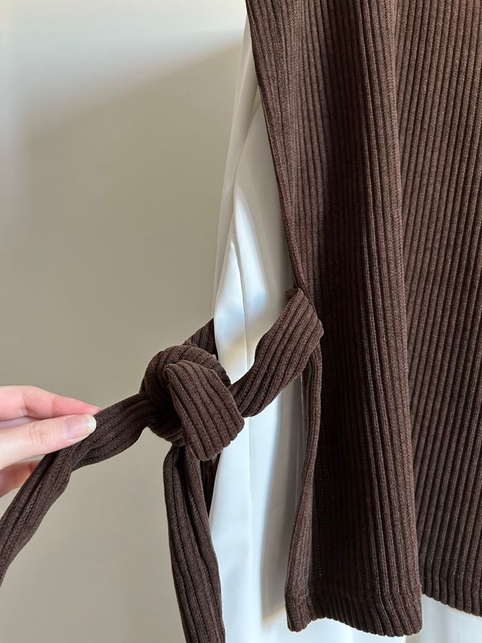 Ensemble Pantalon Blouse 3 pièces marron Neuf New Collection Taille Unique - photo numéro 6