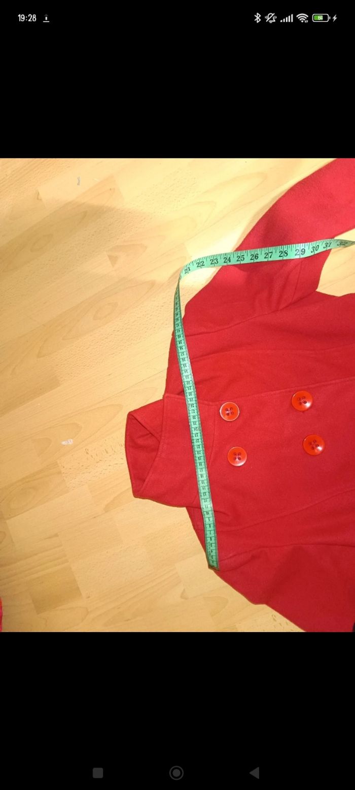 Manteau rouge cintré Zuiki - photo numéro 7