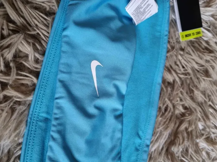 Maillot de bain bikini 2 pièces bleu turquoise et blanc Nike bandeau taille S 36 - photo numéro 4