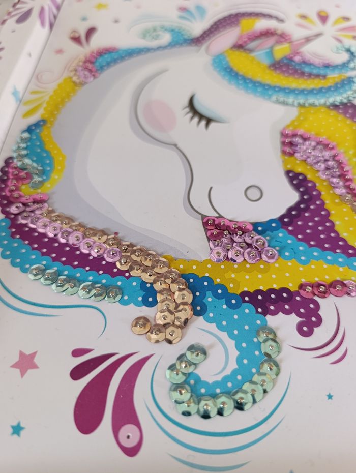 Tableau licorne sequins - photo numéro 3