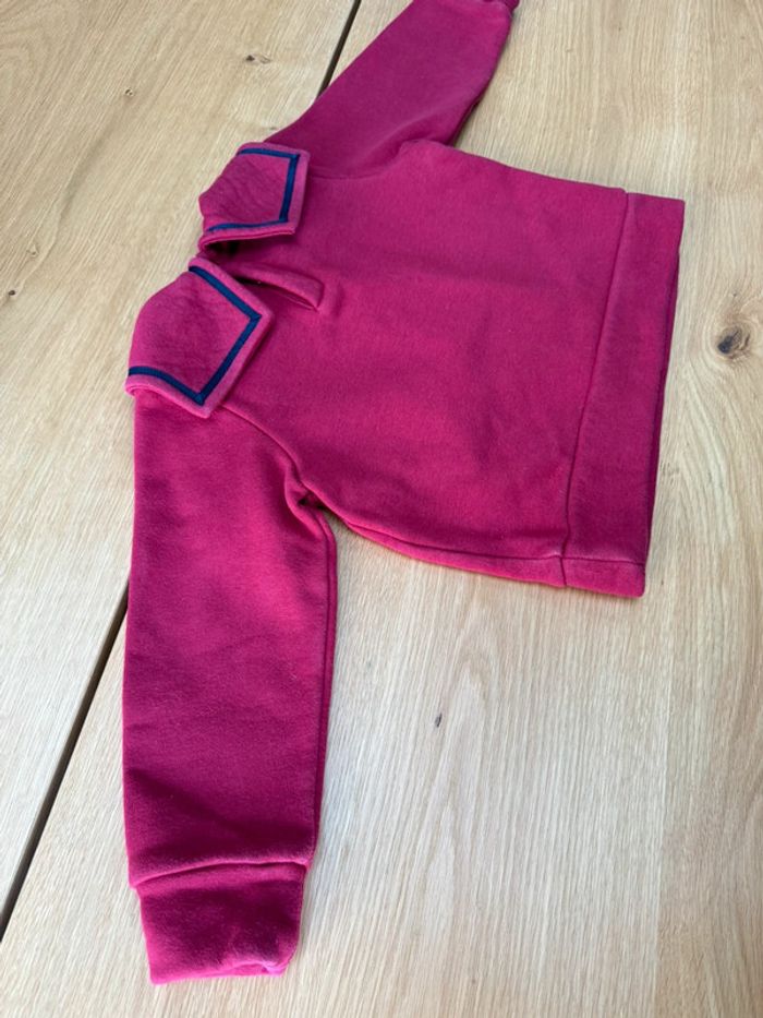 Sweat rouge bordeaux maxi col carré noeud - Taille 3 Ans - photo numéro 9