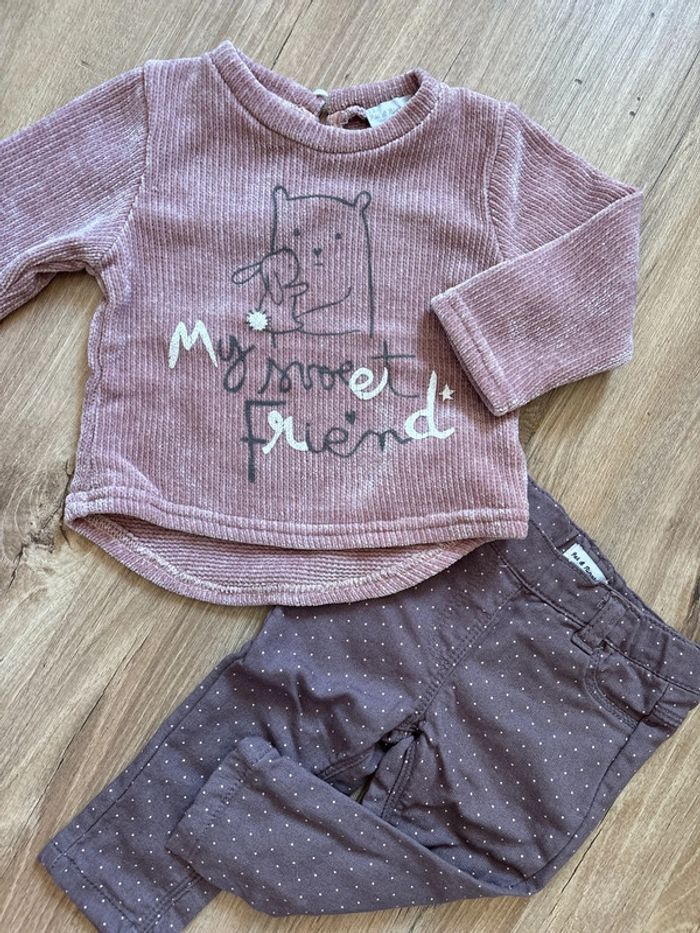 Ensemble pull doux + pantalon 9 mois