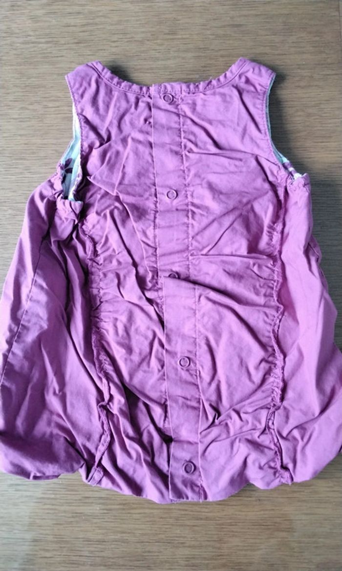 Robe double épaisseur, rose, motif oiseau ,inscription (le piou piou d amour) Petit Kimbaloo, 3M - photo numéro 2