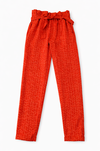 Pantalon fluide, fille. Rouge.