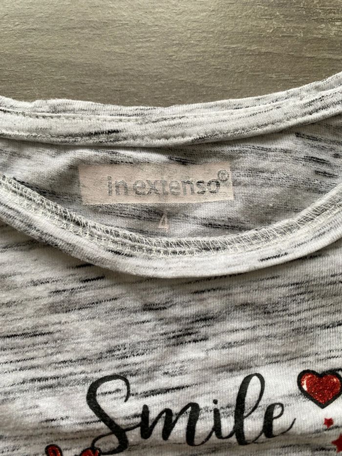 T-shirt manches courtes 4 ans gris chiné - photo numéro 3