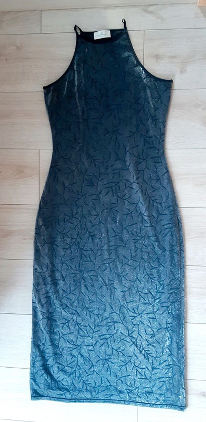 Robe longue reflets argentés femme taille 2